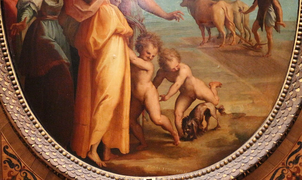 Caduta di Icaro, Firenze, Palazzo Vecchio, Studiolo di Francesco I de' Medici - dettaglio 5